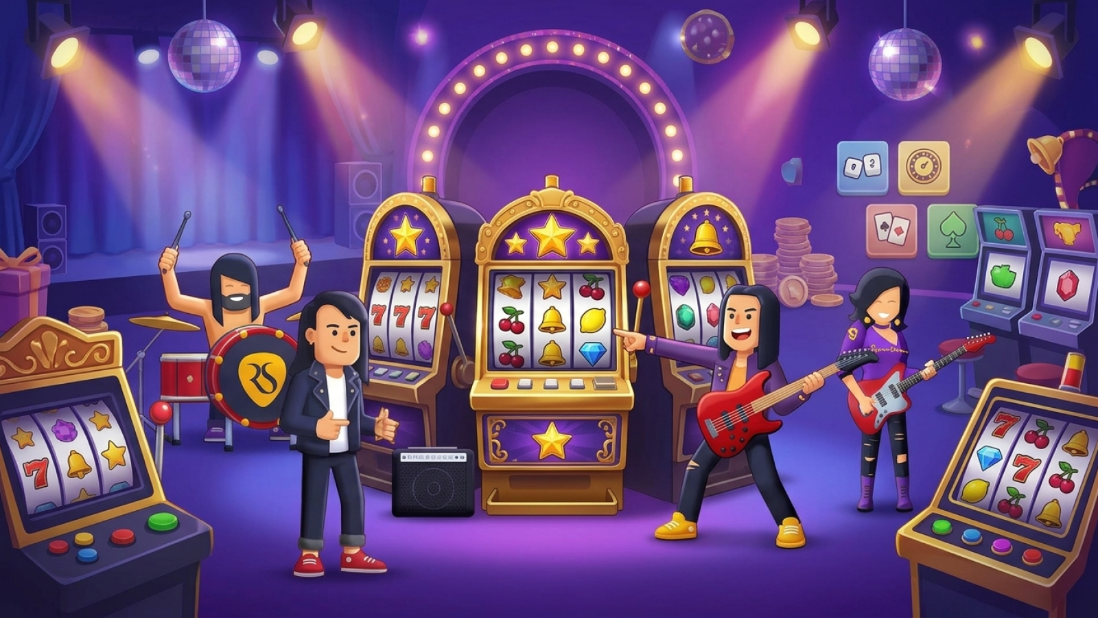 Rolling Slots Casino: Illustrative Szene; Bewertung: 9.4/10; Lizenz: Curacao Gaming Control Board